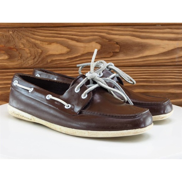 SPERRY Top-Sider Size 7.5 Boat Shoe Brown Rubber Medium Lace Up Women - Picture 4 of 11